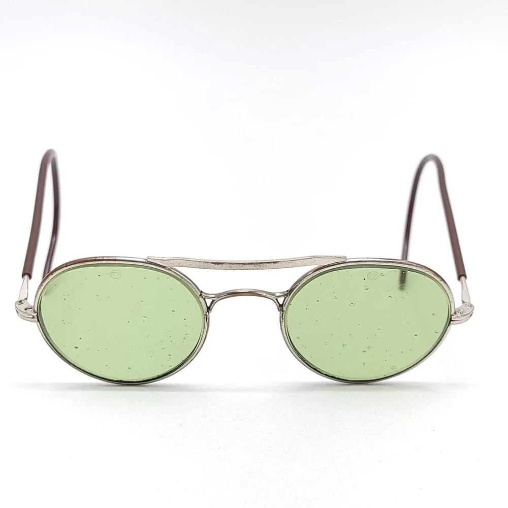 Antique Bausch & Lomb‎ Green Goggles Safety Glasses Vintage Sunglasses Steampunk